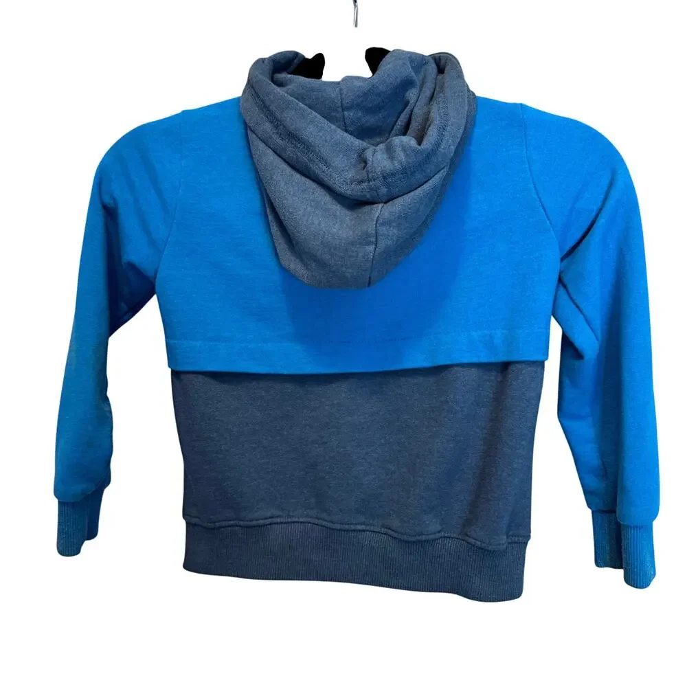 Eddie Bauer Kids Full Zip Hoodie 4T Blue Gray Colorblock Outdoor Jacket Hooded